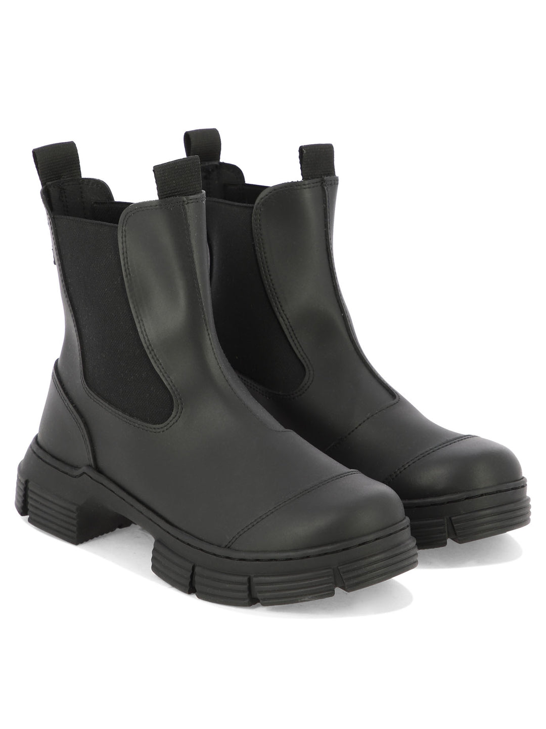 City Recycled Rubber Ankle Boots Black