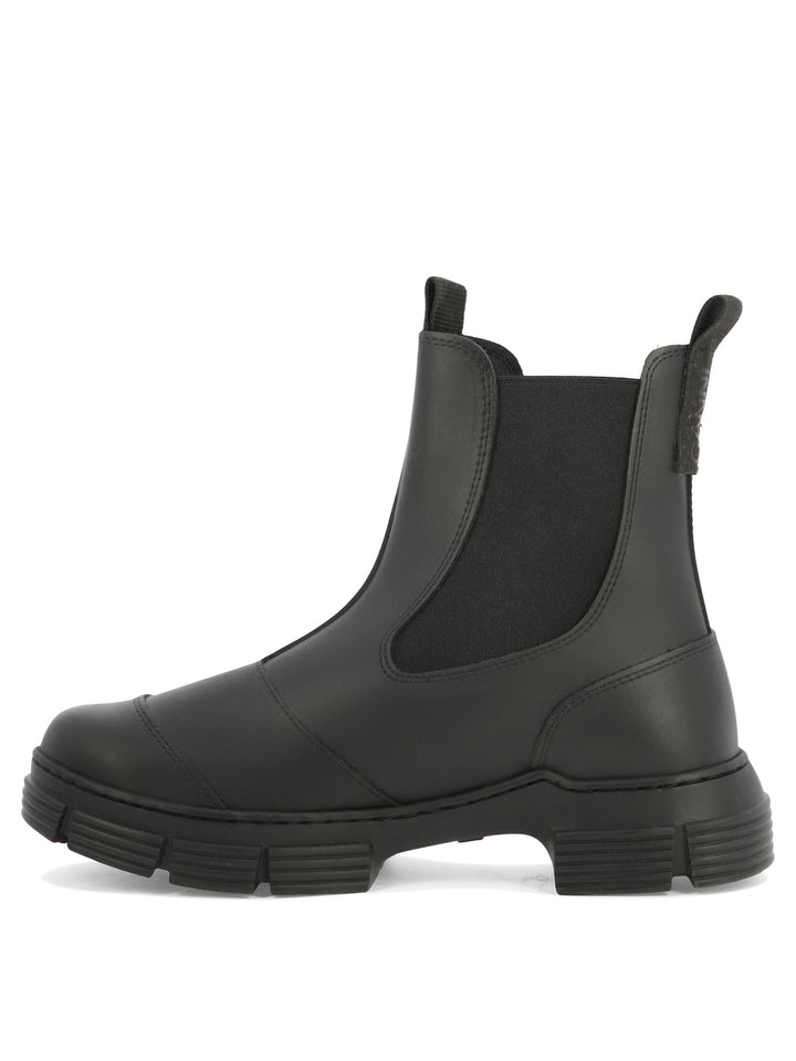 City Recycled Rubber Ankle Boots Black