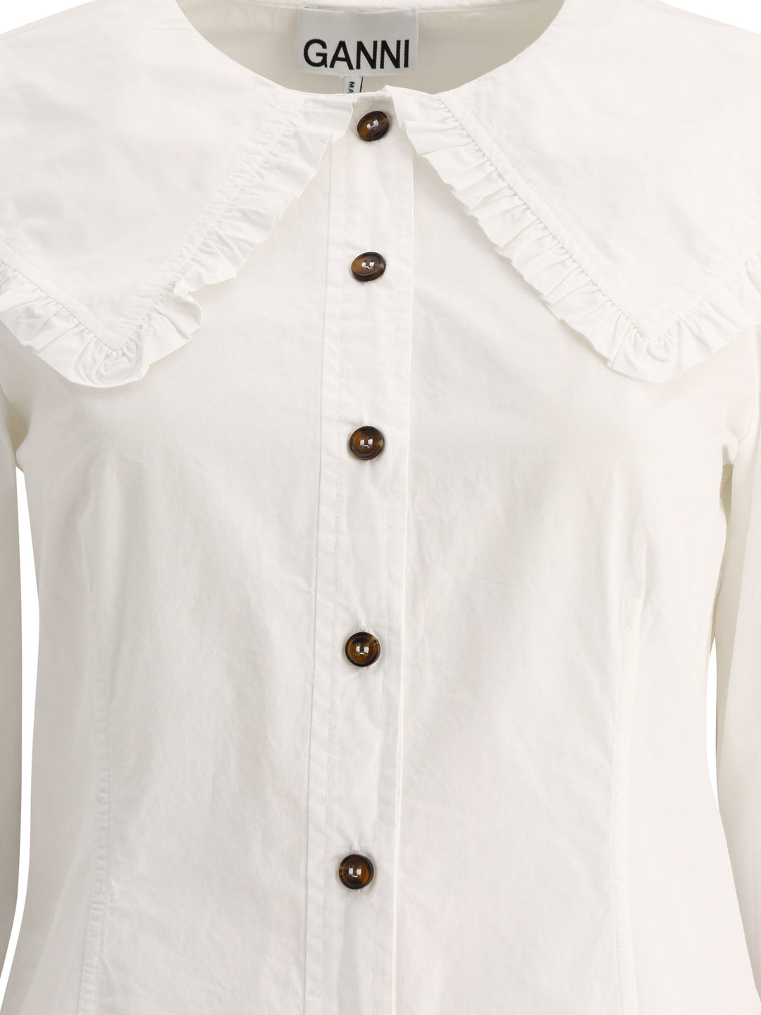 Ruffled Poplin Shirt Shirts White