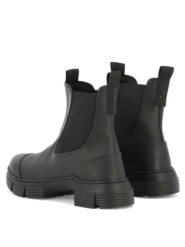 City Recycled Rubber Ankle Boots Black