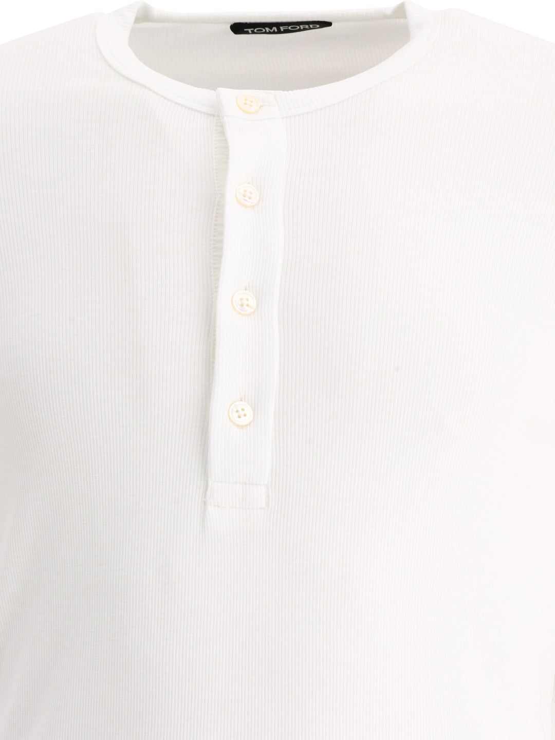 Lyocell Buttoned T-Shirt T-Shirts White