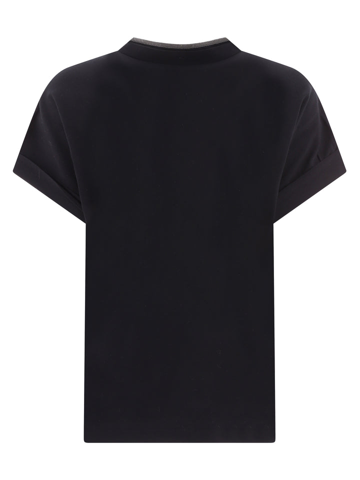 Precious Neckline T-Shirts Black