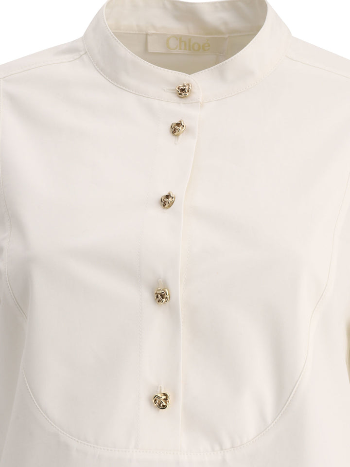 Tuxedo Shirt Tops Beige