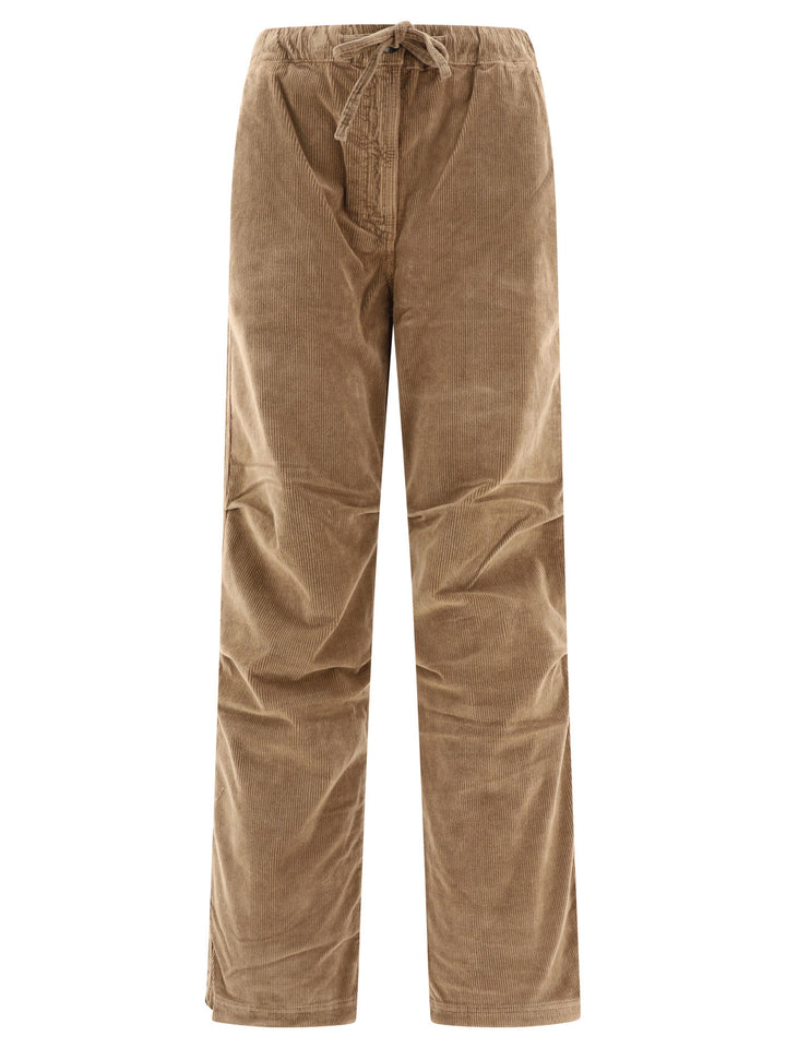 Corduroy Drawstring Trousers Brown