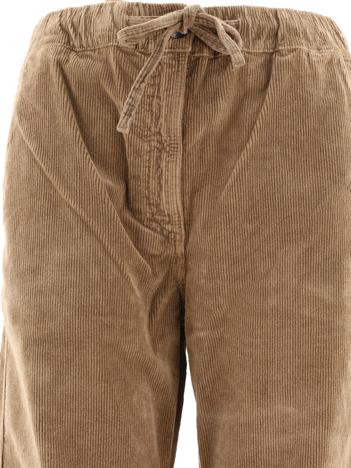 Corduroy Drawstring Trousers Brown