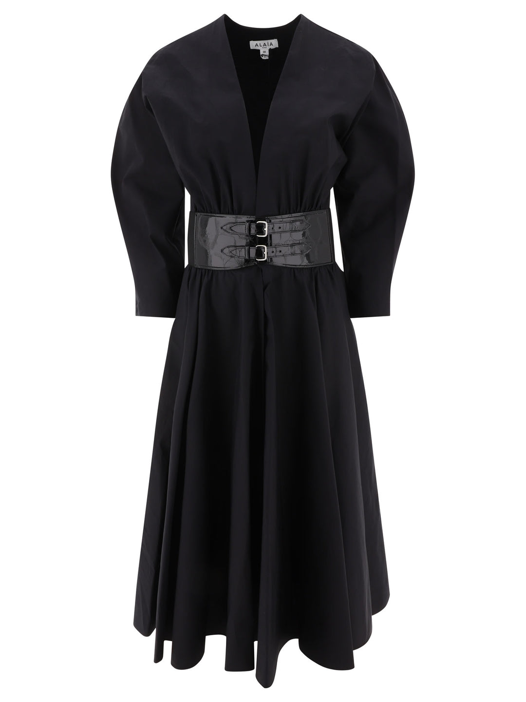 Poplin Cross Belt Dress Dresses Black