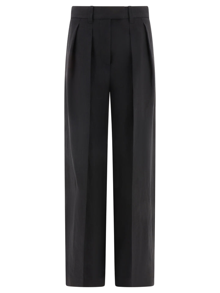 Wide Tailored Trousers Black