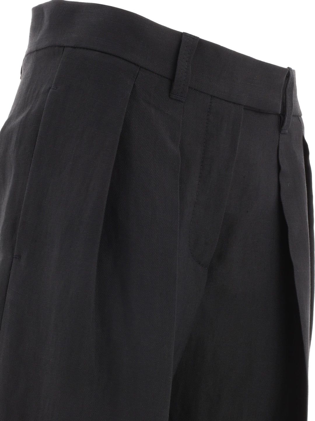 Wide Tailored Trousers Black