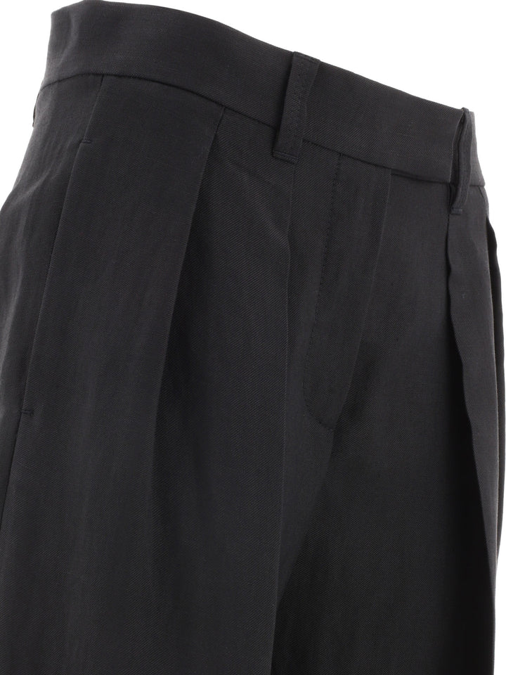 Wide Tailored Trousers Black