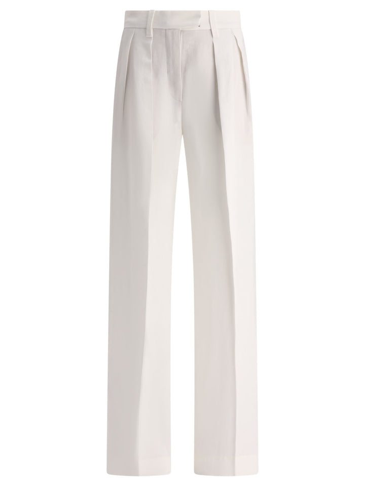 Wide Tailored Trousers White