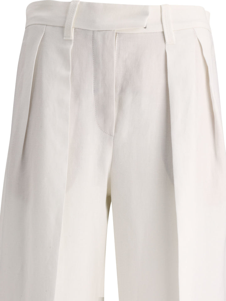 Wide Tailored Trousers White