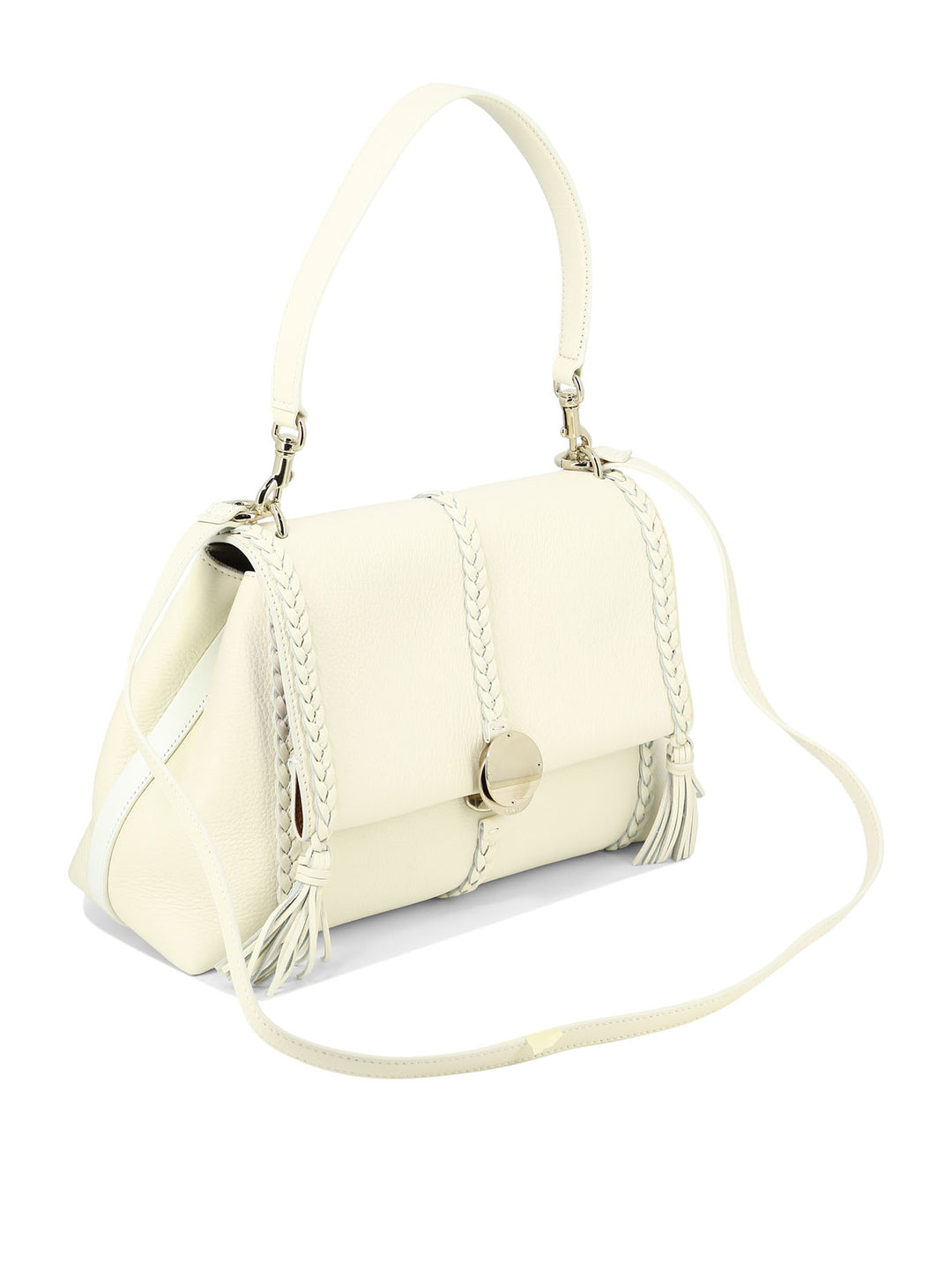 Penelope Medium Shoulder Bags White