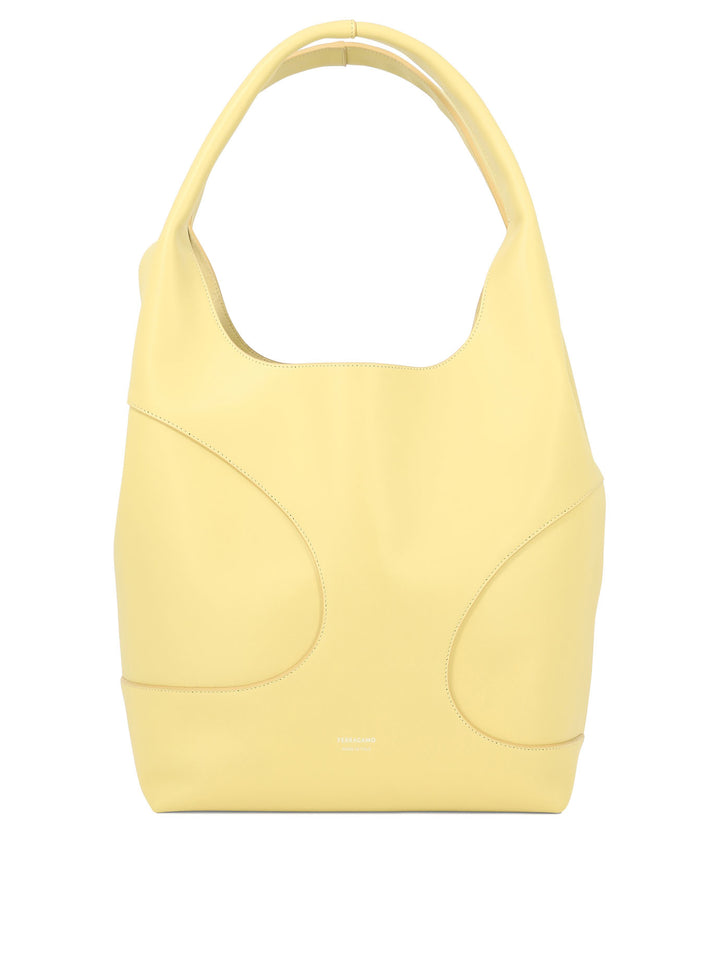 Hobo Bag With Cut-Out Detailing Shoulder Bags Yellow