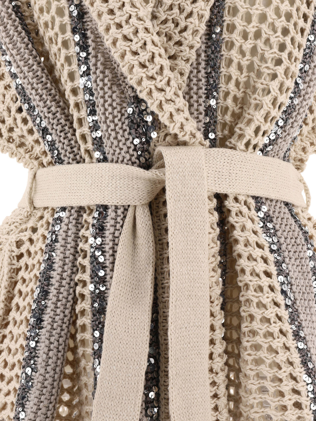 Sequin Embellished Cardigan Knitwear Beige