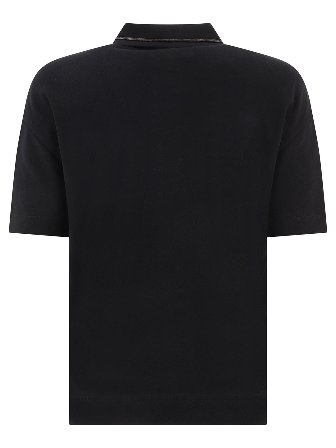 Piqué Polo Shirt With Monili Polo Shirts Black