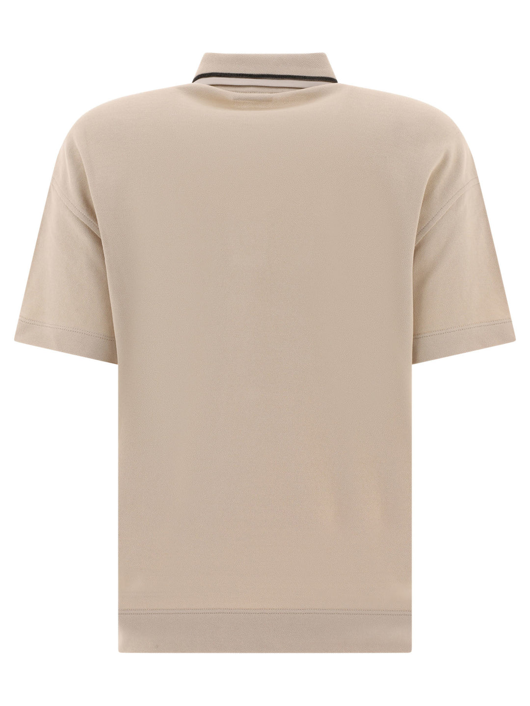 Piquet Polo Shirt With Monili Polo Shirts Beige