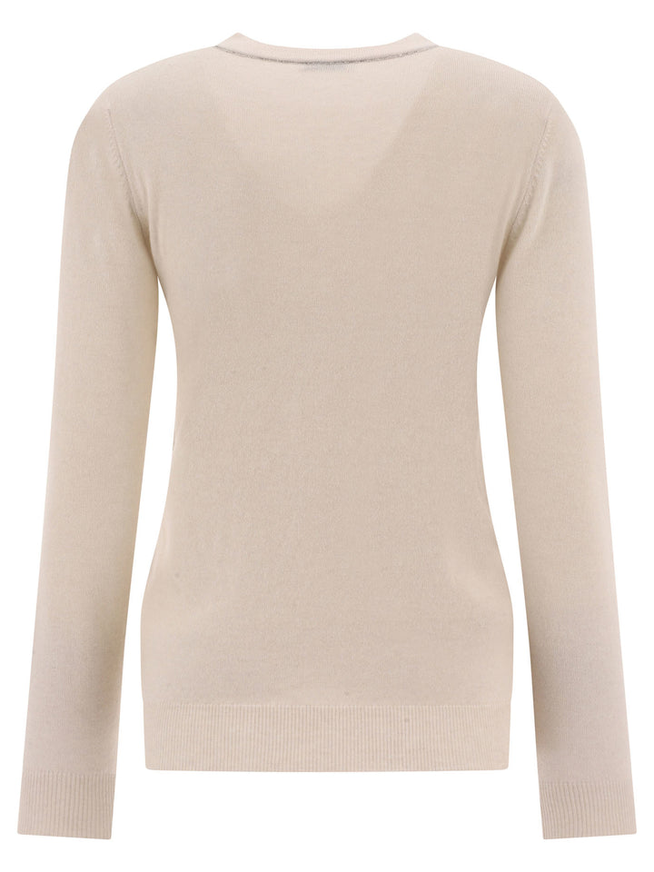 Cashmere Sweater With Monili Knitwear Beige