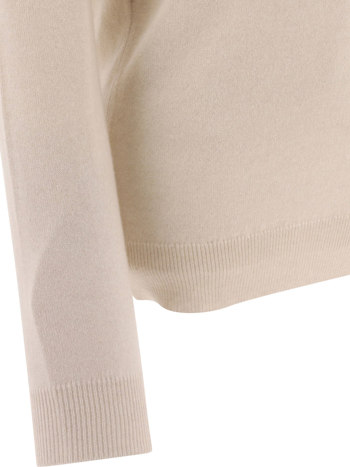 Cashmere Sweater With Monili Knitwear Beige