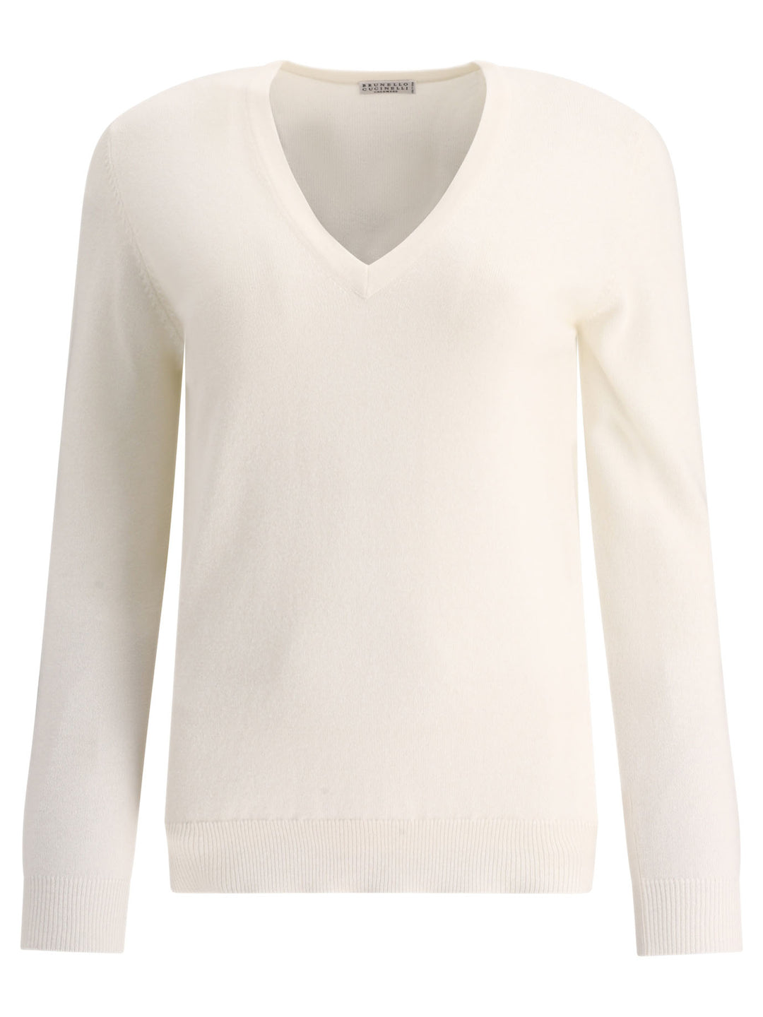 Cashmere Sweater With Monili Knitwear White