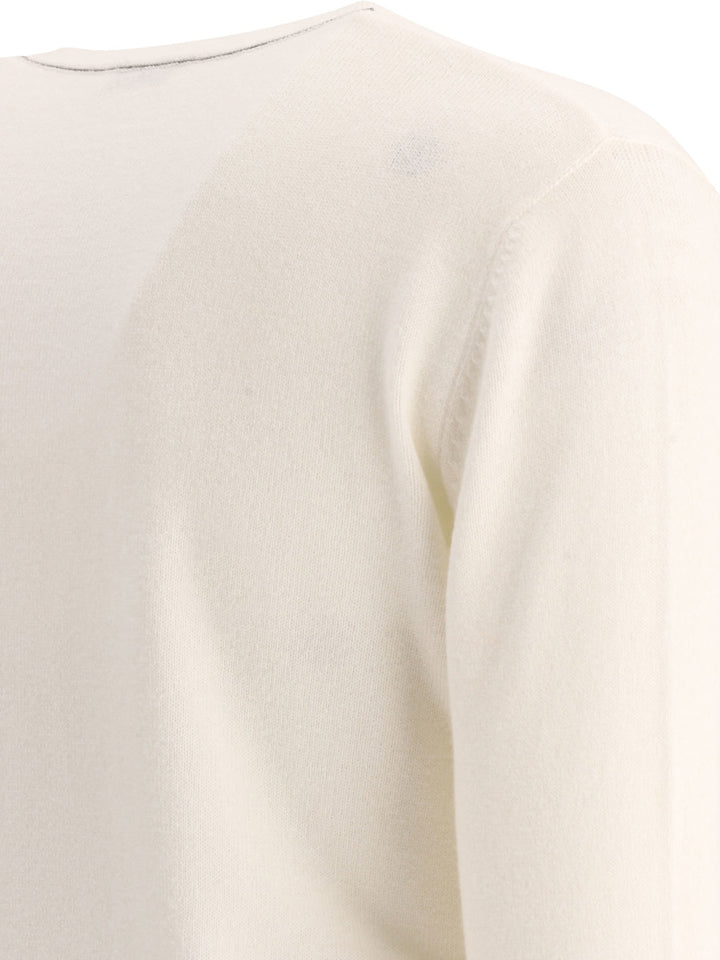 Cashmere Sweater With Monili Knitwear White