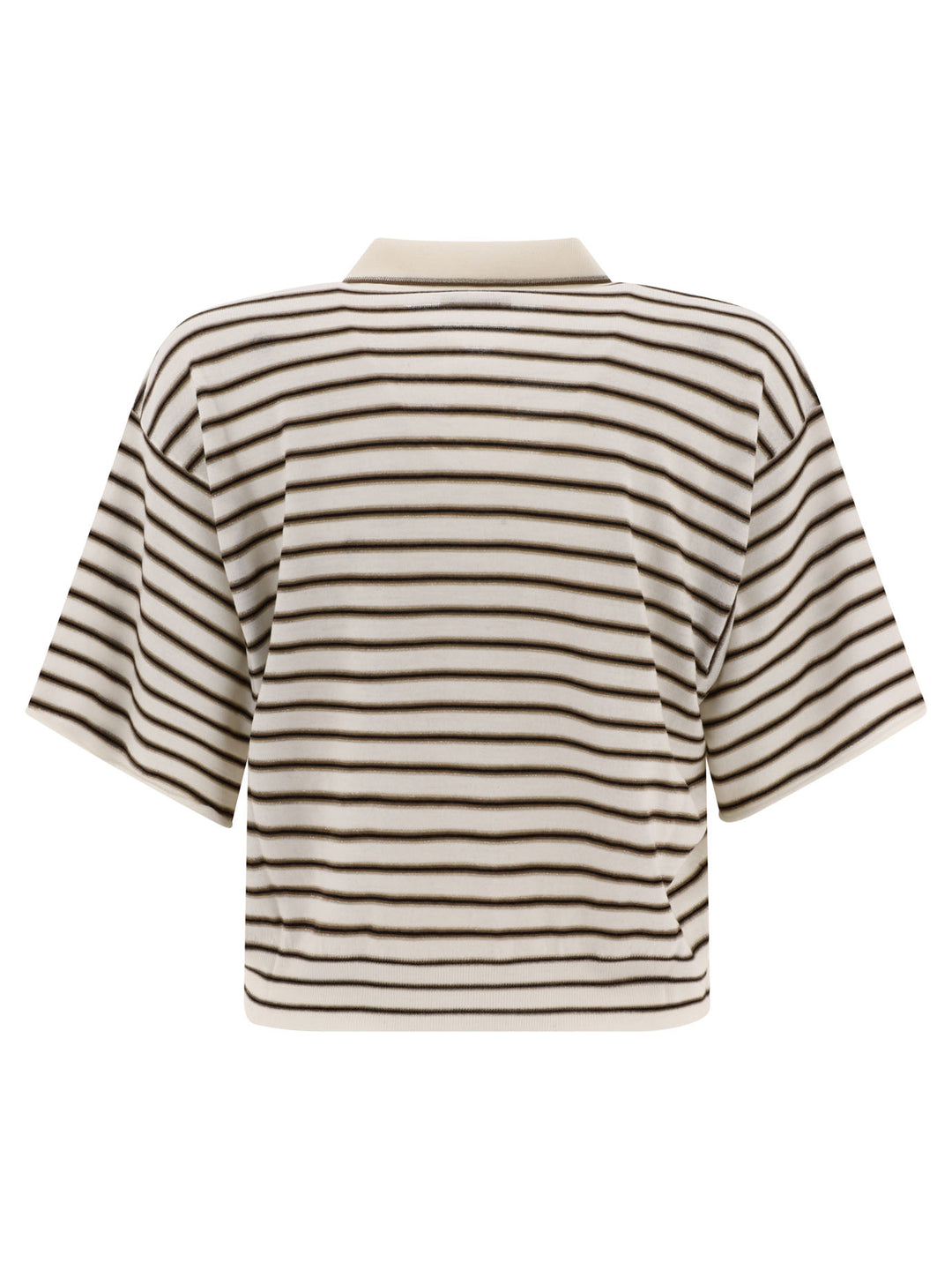 Sparkling Stripe Polo Shirts Brown