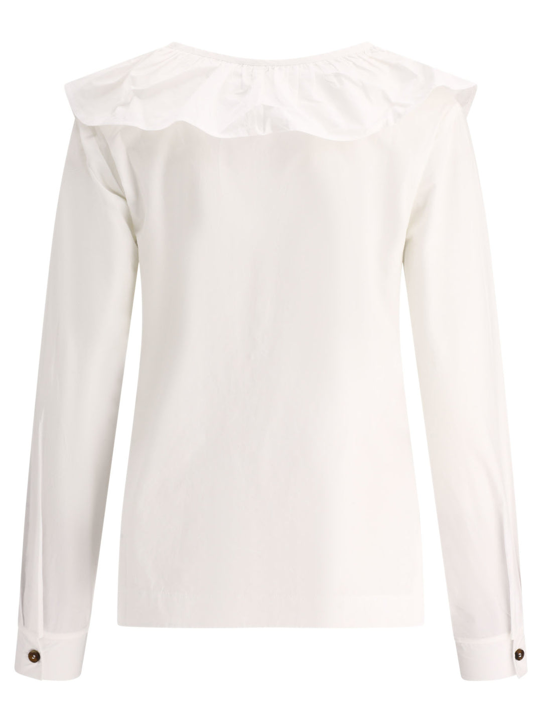 Ruffled Blouse Tops White