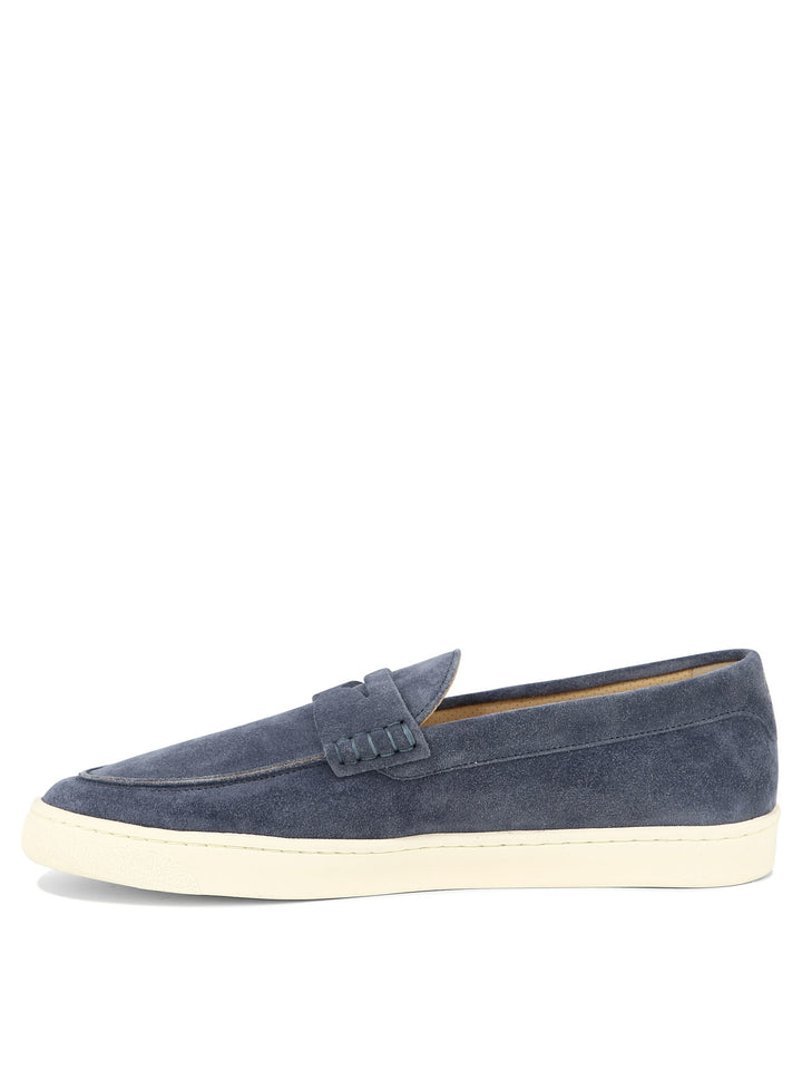 Suede Loafers With Latex Sole Loafers & Slippers Blue