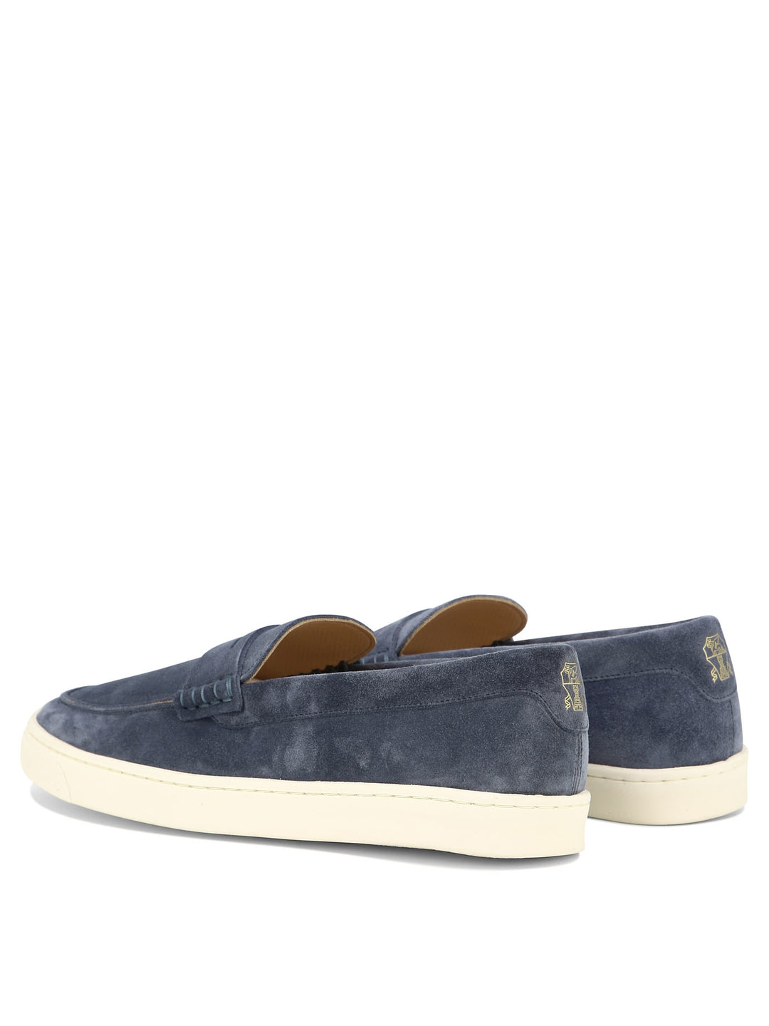 Suede Loafers With Latex Sole Loafers & Slippers Blue