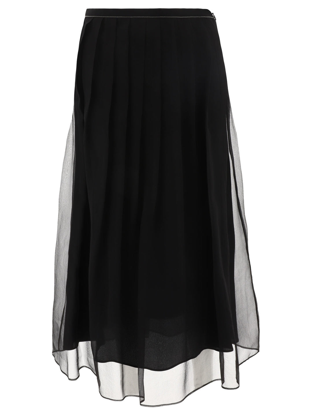 Pleated Skirt With Shiny Waistband Skirts Black