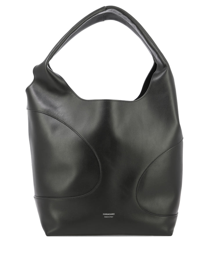 Hobo Bag With Cut-Out Detailing Shoulder Bags Black