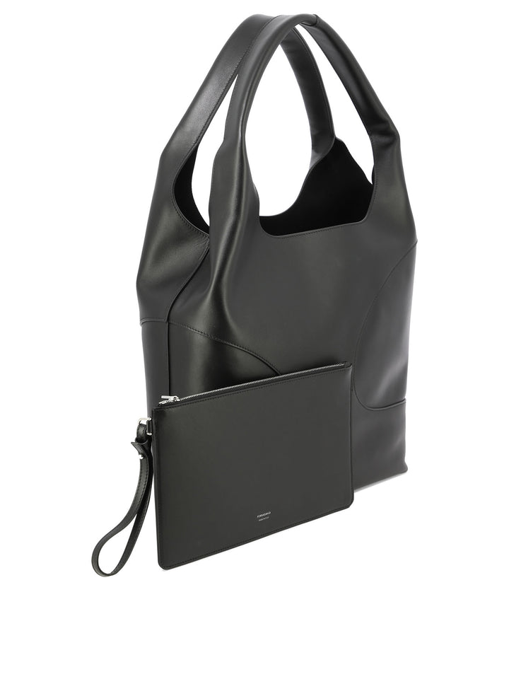 Hobo Bag With Cut-Out Detailing Shoulder Bags Black