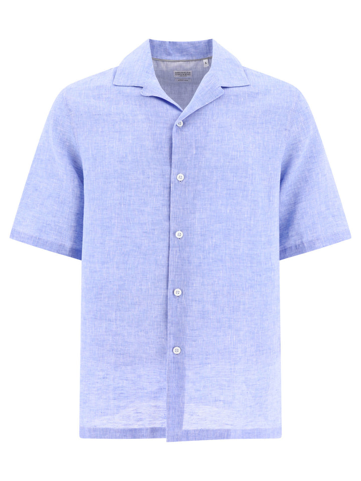 Chambray Linen Shirt Shirts Light Blue