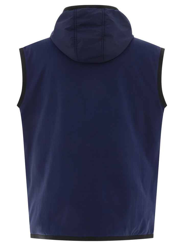 Hooded Sports Vest Jackets Blue