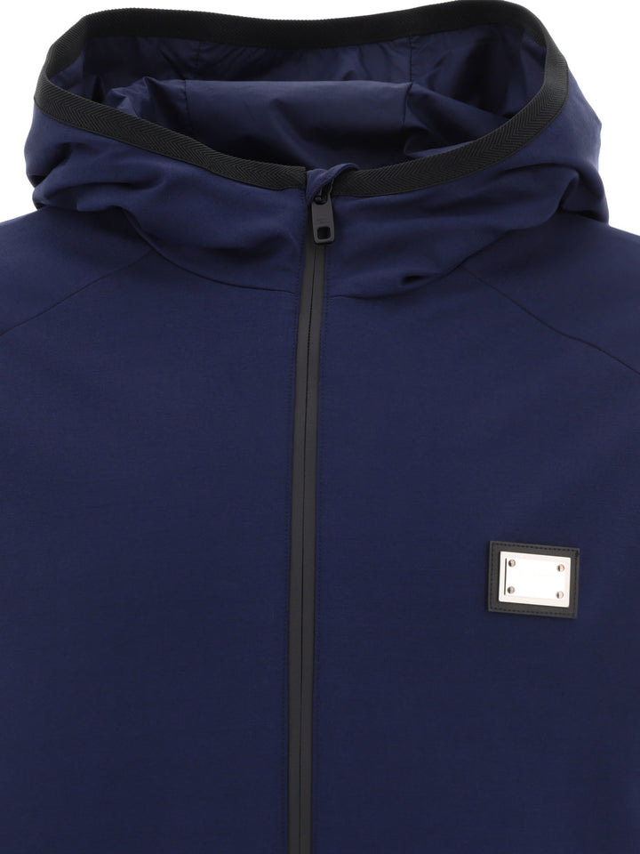 Jersey Jacket With Hood Jackets Blue