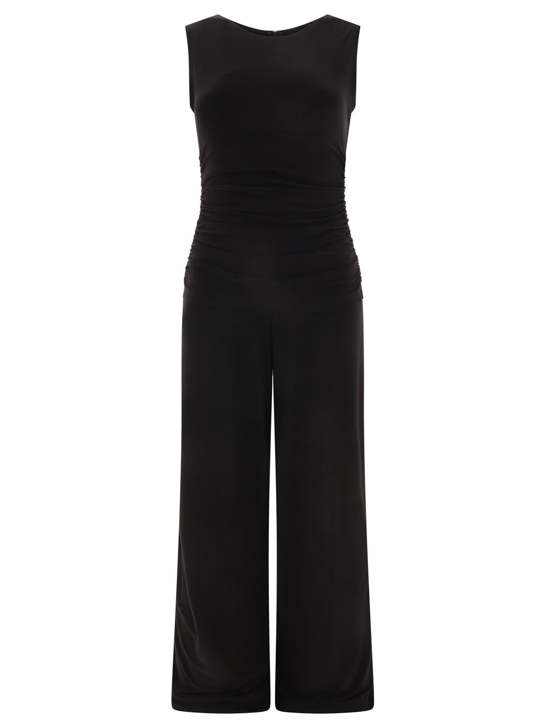 Shirred Waist Jumpsuit Dresses Black