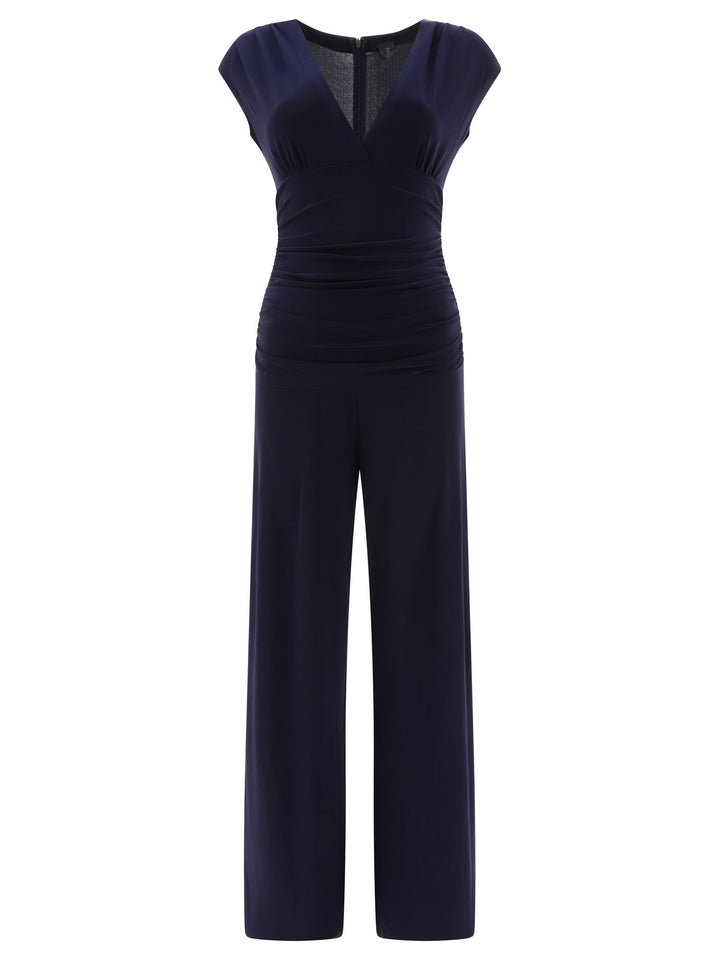 V-Neck Jumpsuit Dresses Blue