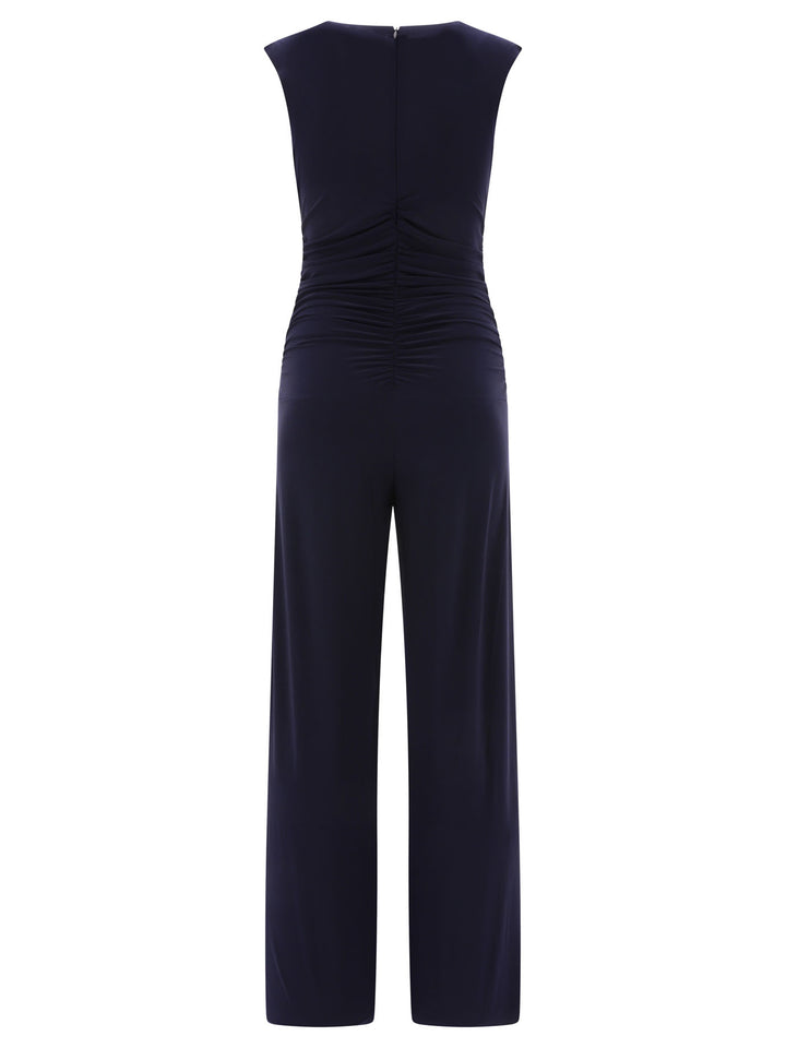 V-Neck Jumpsuit Dresses Blue