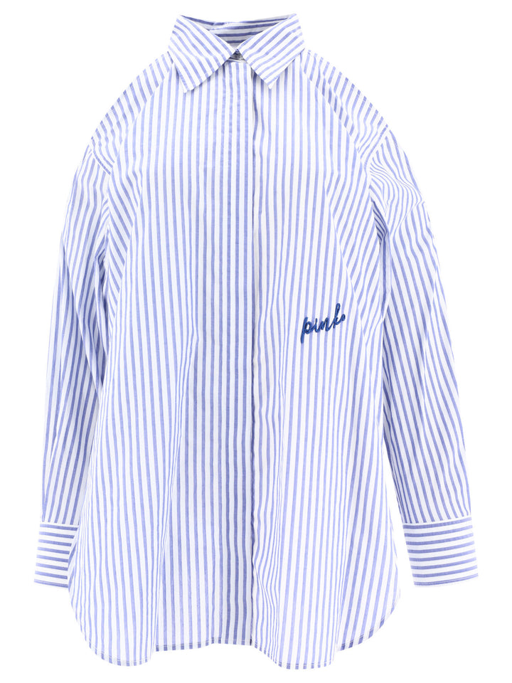 Striped Shirt With Shoulder Openings Shirts Blue