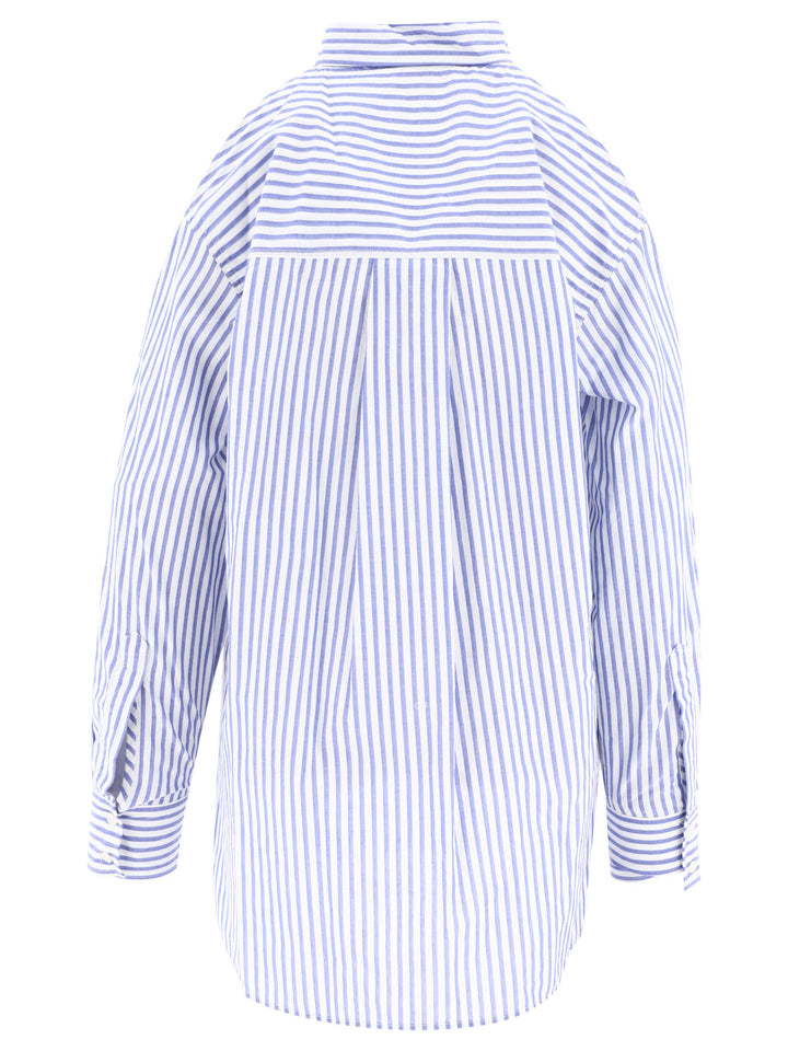 Striped Shirt With Shoulder Openings Shirts Blue