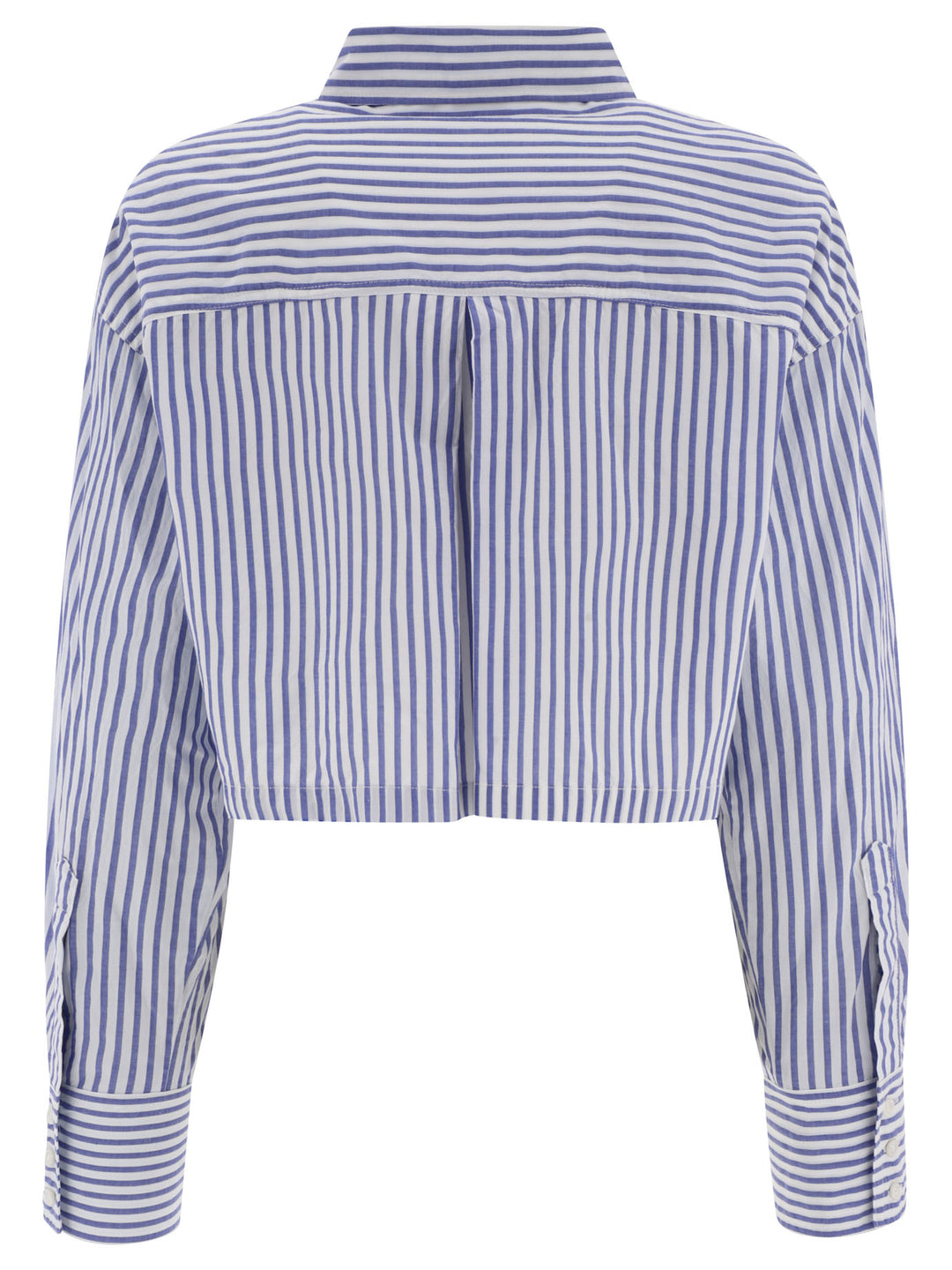 Striped Cropped Shirt Shirts White