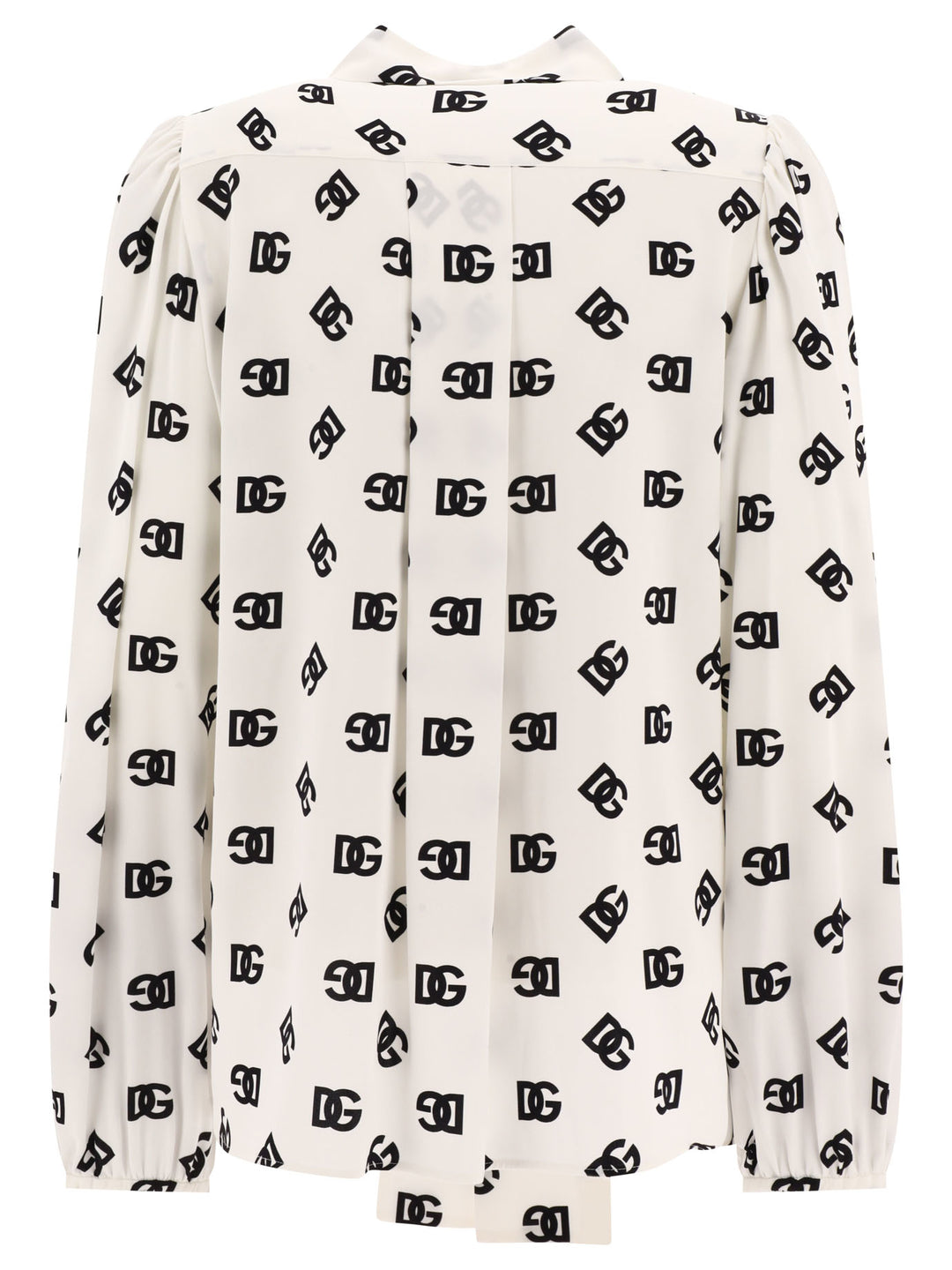 Charmeuse Shirt With All-Over Dg Logo Print Shirts White