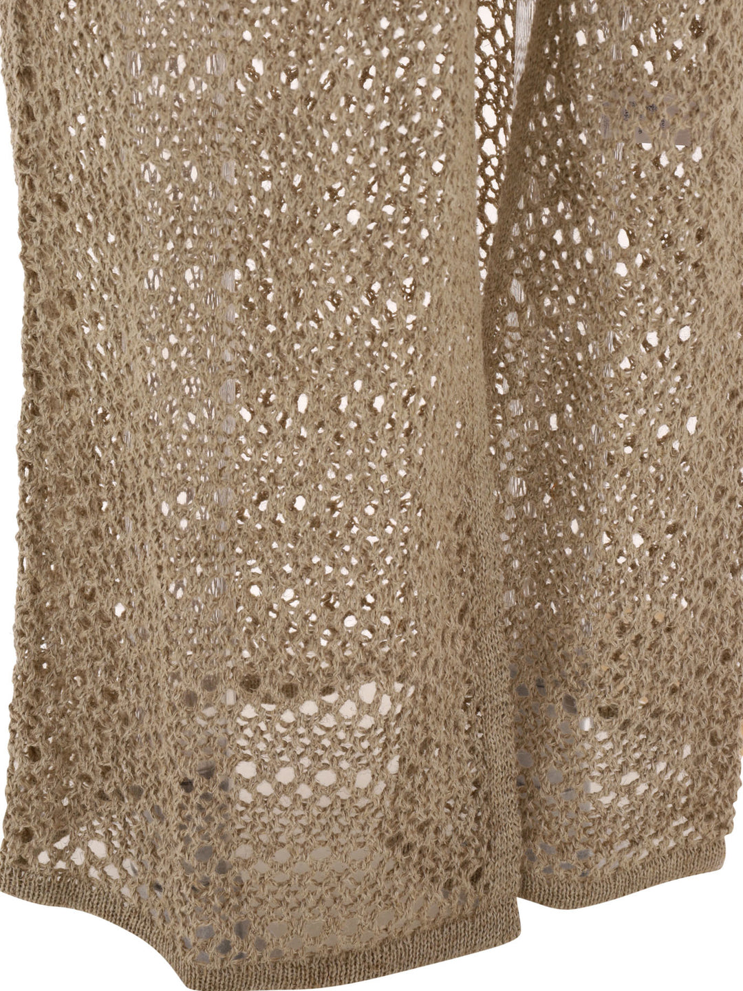 Open Weave Cardigan Knitwear Beige