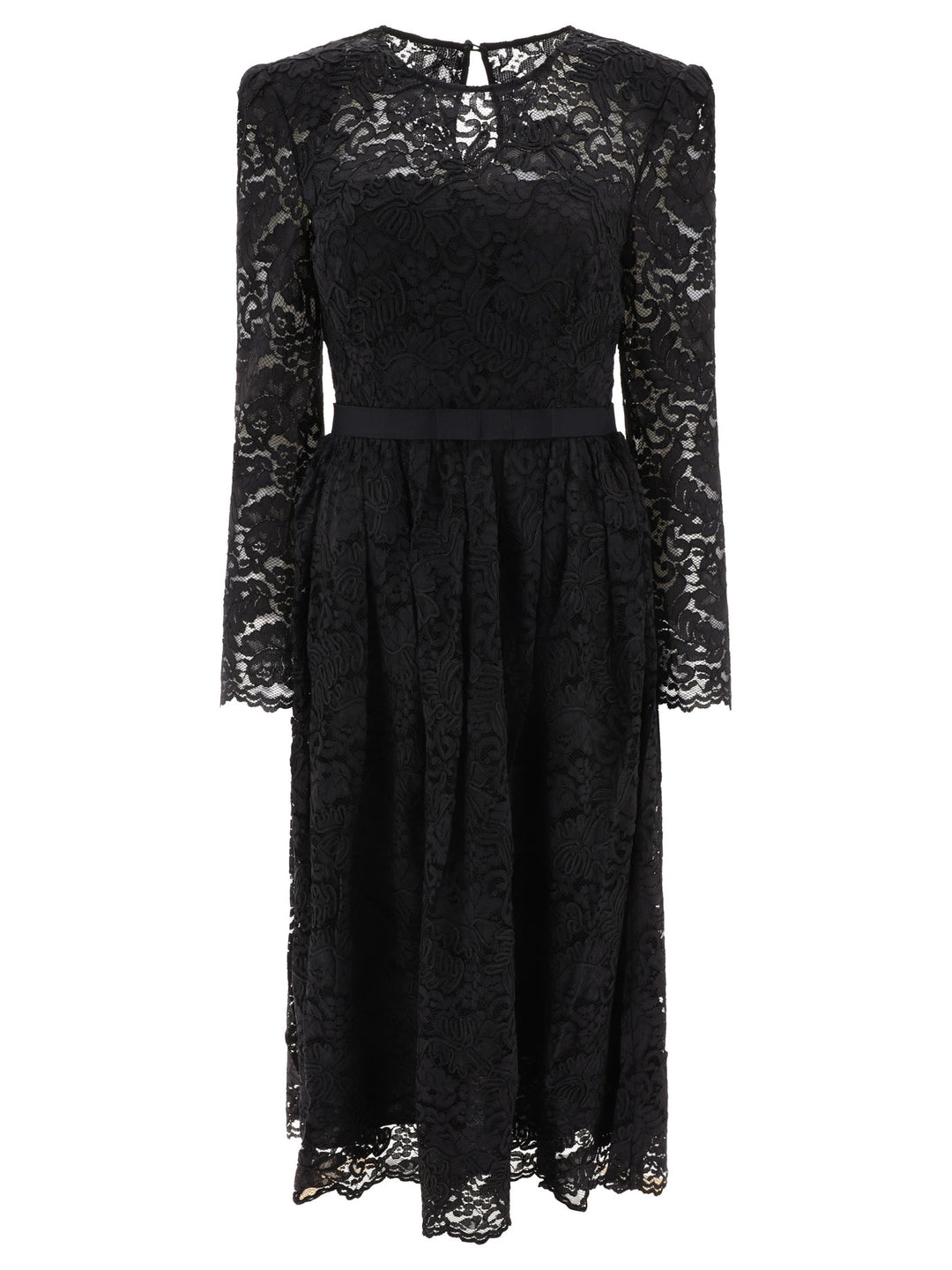 Cord Lace Midi Dress Dresses Black