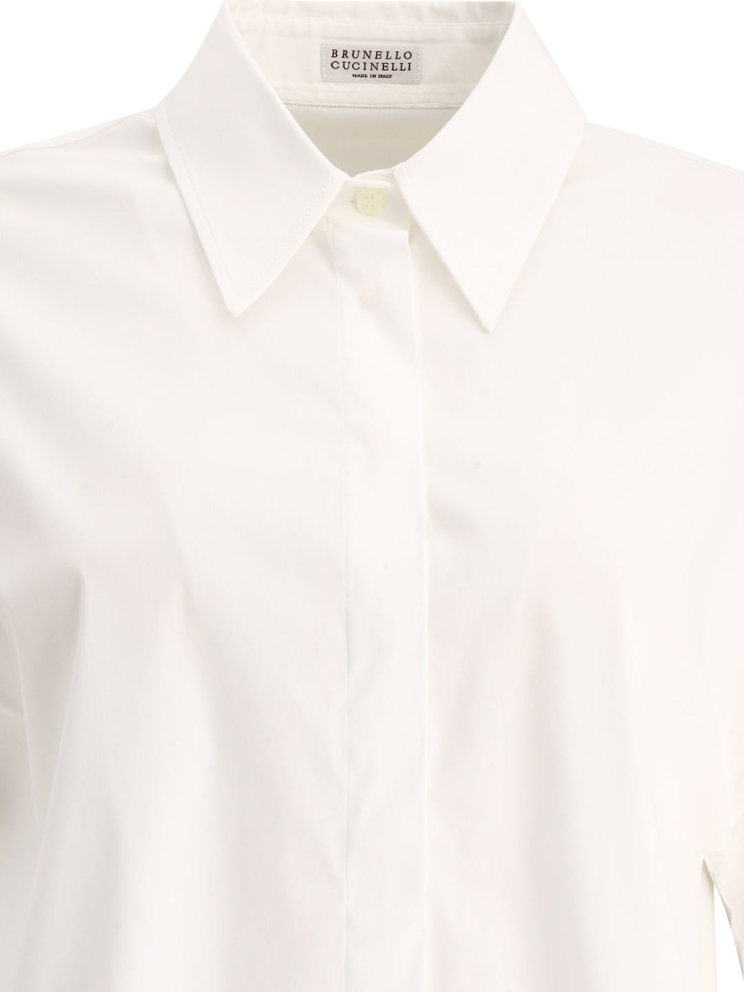 Band-Collar Shirt Shirts White