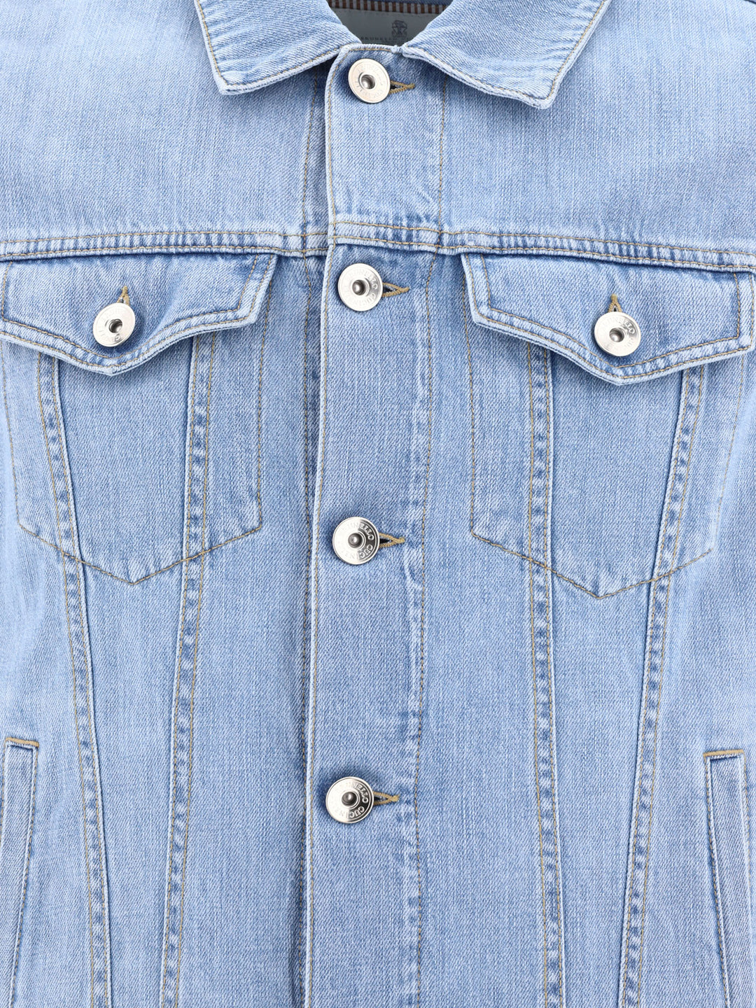 Lightweight Denim Four-Pocket Jacket Jackets Light Blue