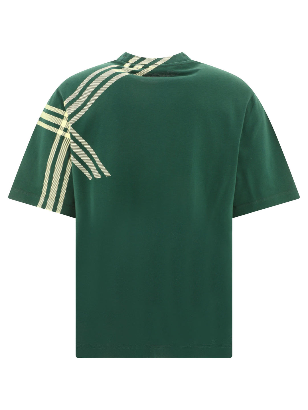 Check Sleeve Cotton T-Shirt T-Shirts Green