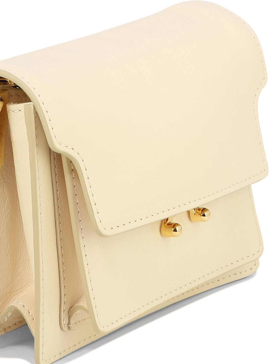 Mini Trunk Soft Shoulder Bags Beige