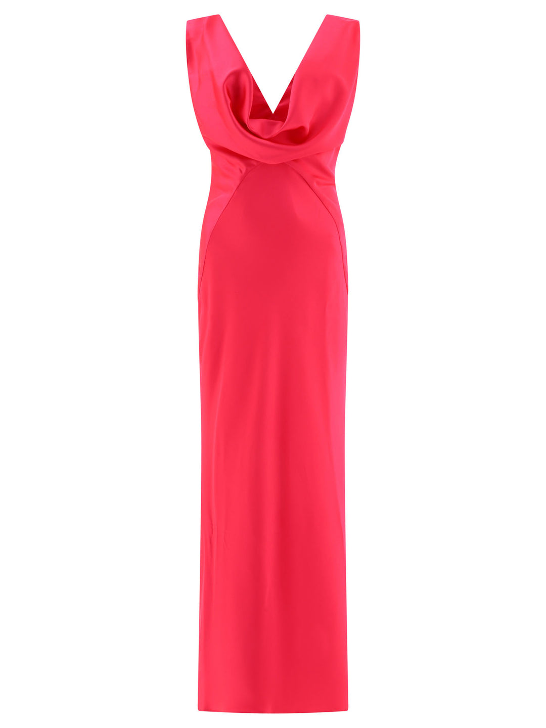 Long Hammered Satin Dress Dresses Pink