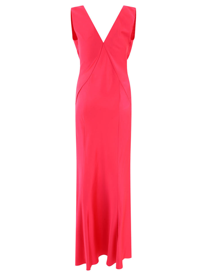 Long Hammered Satin Dress Dresses Pink