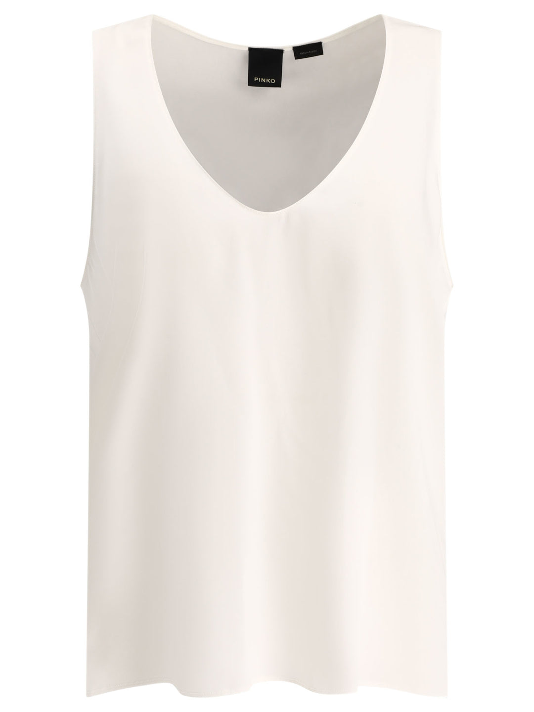 Sleeveless Stretch Satin Top Tops White